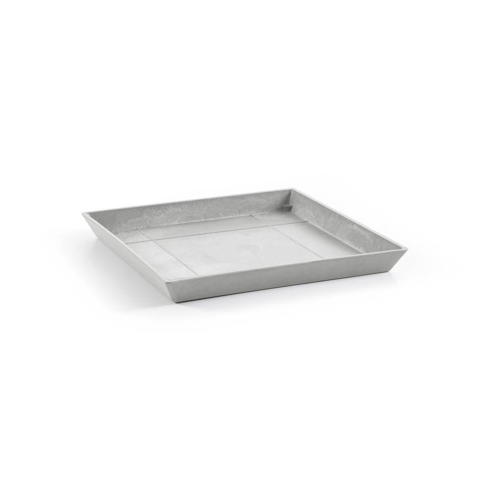 Ecopots - Soucoupe Square 50 Blanc Gris - 43 x 43 x H. 3,5 cm ECOPOTS