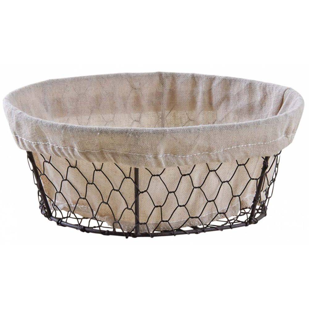 Aubry Gaspard - Corbeille ovale en grillage vieilli et jute (Lot de 3) - Imagen 2