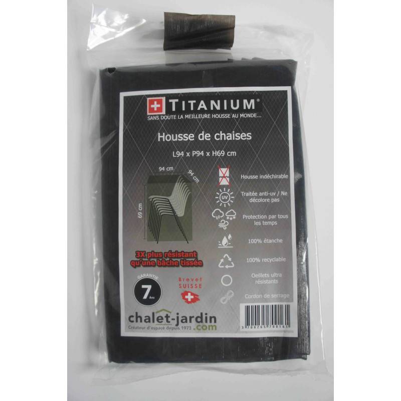 Autre - Housse pour chaises TITANIUM® Noir - 94 x 94 x 69 cm - Image 7