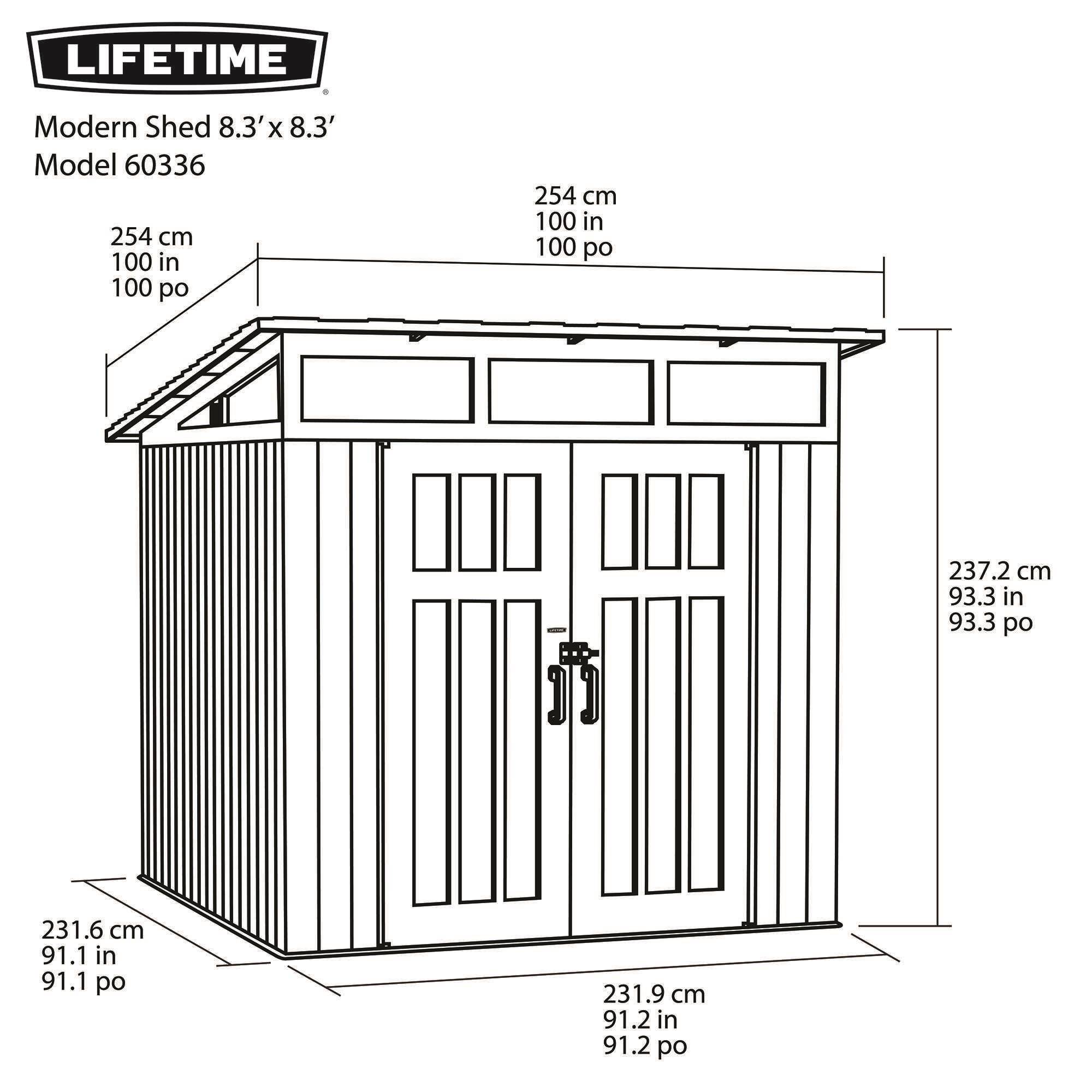 Lifetime - Abri de jardin résine 2.54x2.54m Modern LIFETIME #60336 - Image 8