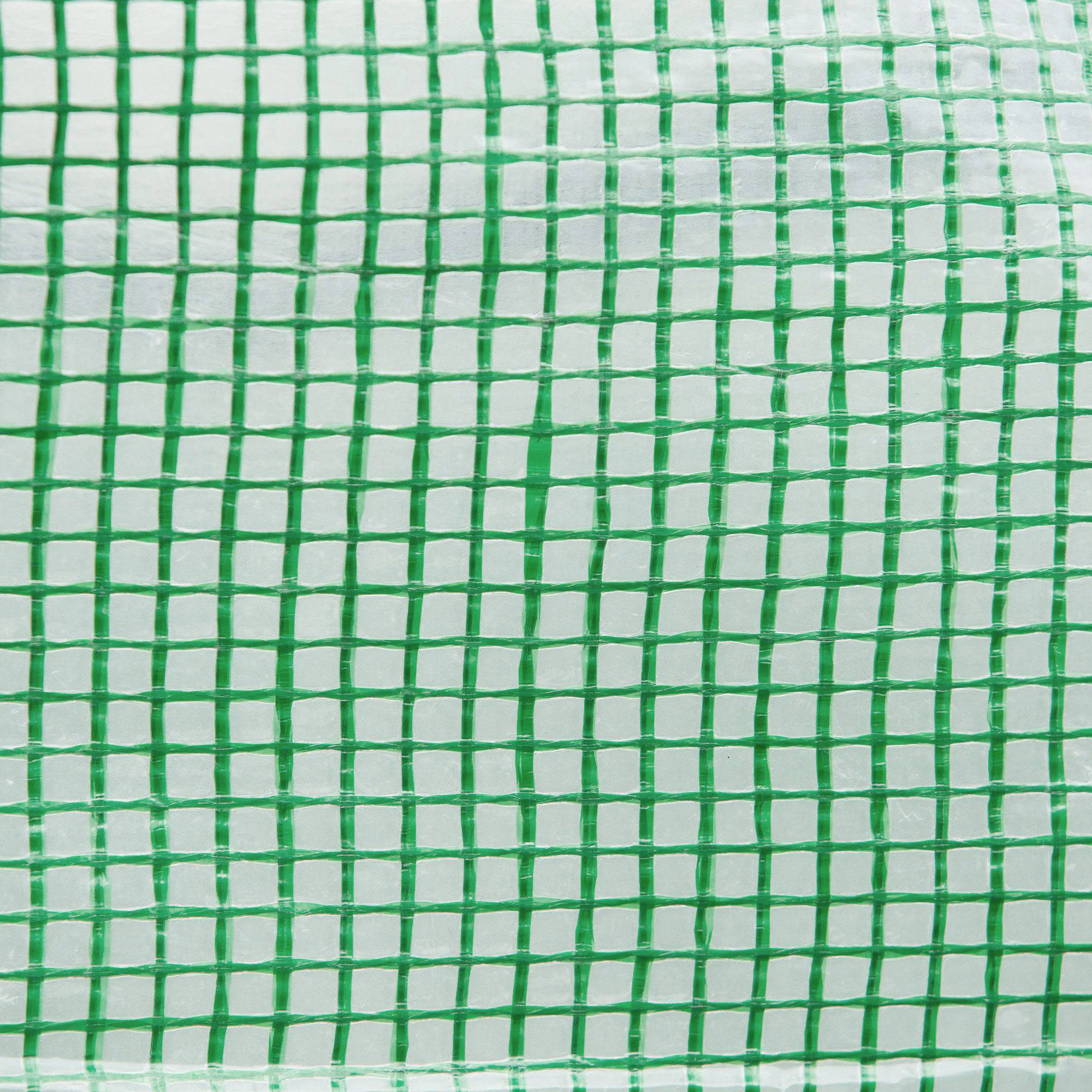 Bâche Rechange Serre Tunnel 9m² PE Jardin Anti-UV 6 Fenêtres 300x300x200cm Vert - ComfortXL Outdoor Living - Image 7