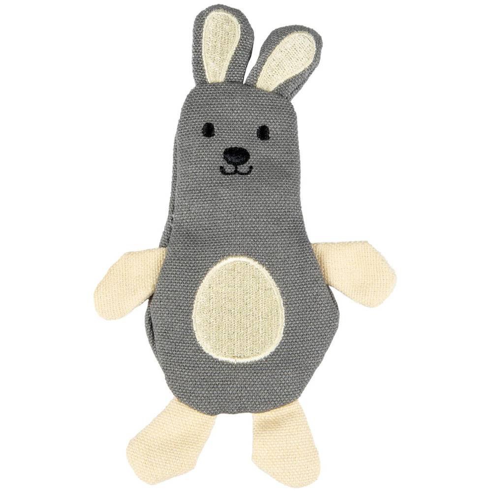 Flamingo - Lapin 14 cm gris beige+ 3 billes de Catnip jouet pour chat - Imagen 1