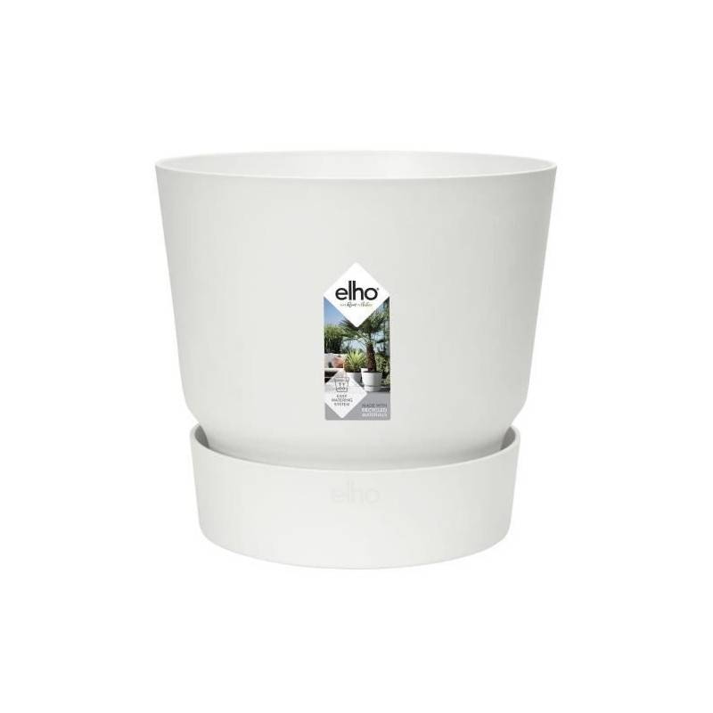 Elho - Elho Pot De Fleurs Rond Greenville 40 - Exterieur - O 39 X H 36,8 Cm - Blanc - Imagen 2