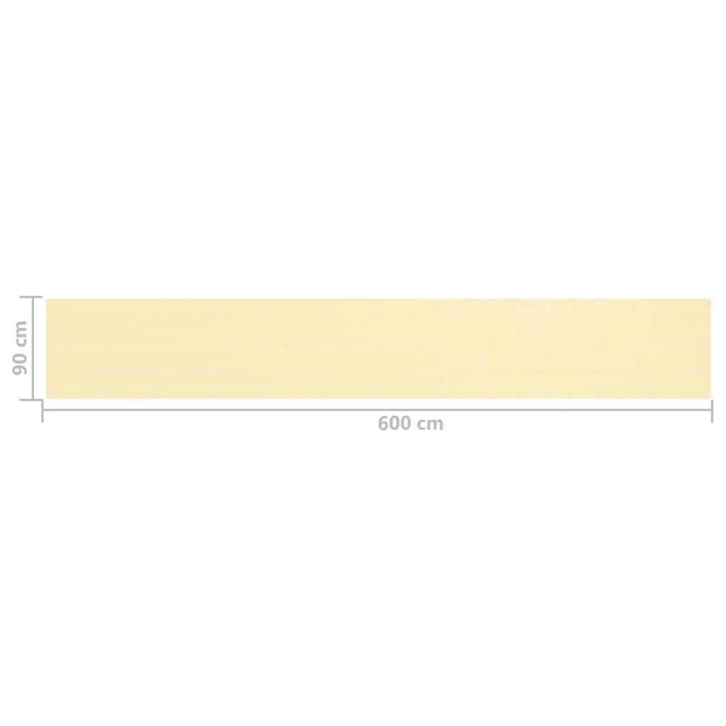 Helloshop26 - Écran de balcon brise pare vue protection confidentialité 90 x 600 cm PEHD beige - Imagen 5