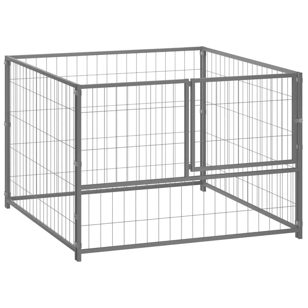 Vidaxl - Chenil Argenté 100x100x70 cm Acier vidaXL 150792 - Imagen 2