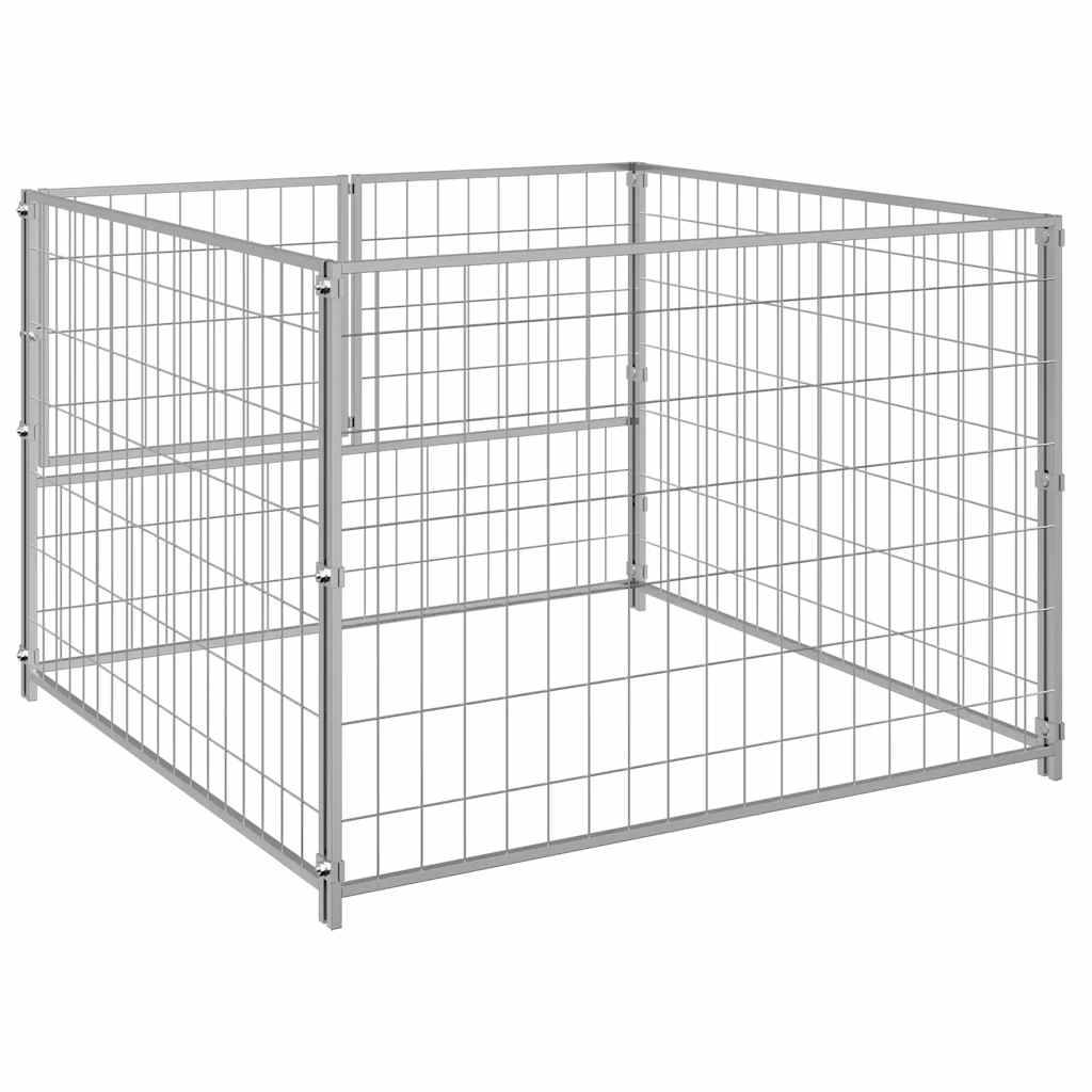 Vidaxl - Chenil Argenté 100x100x70 cm Acier vidaXL 150792 - Imagen 7