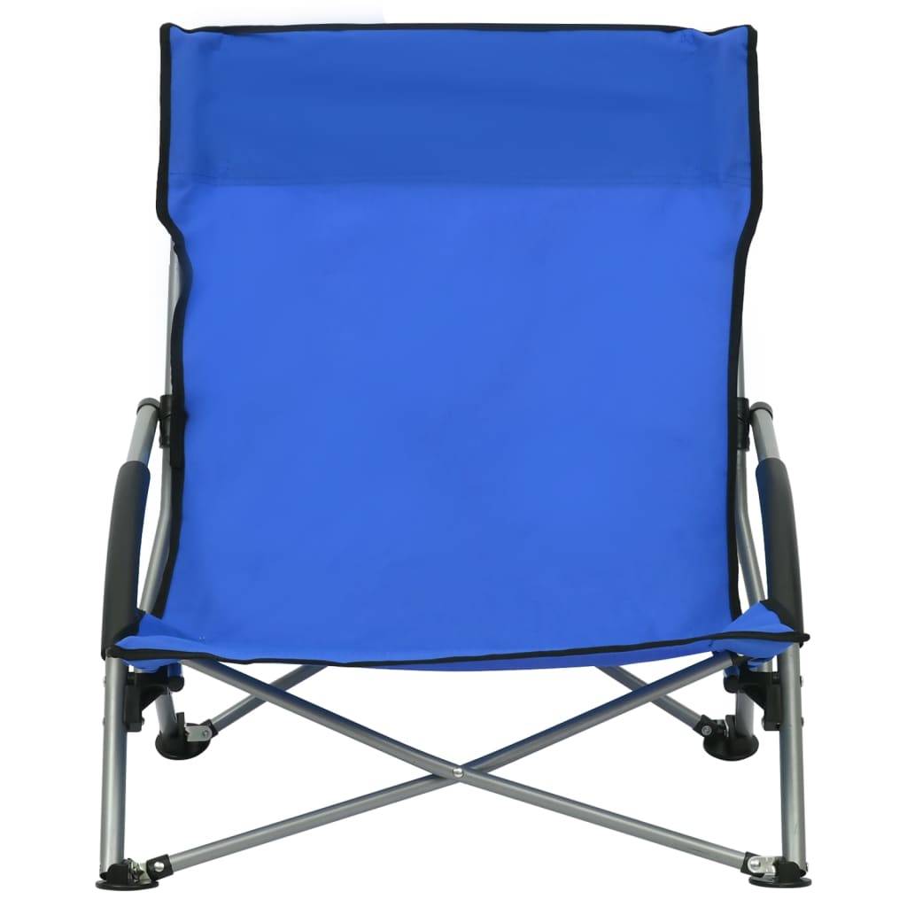 Maison Chic - lot de 2 Chaises de plage pliables - Bain de soleil - Transat Bleu Tissu HL273 - Image 3