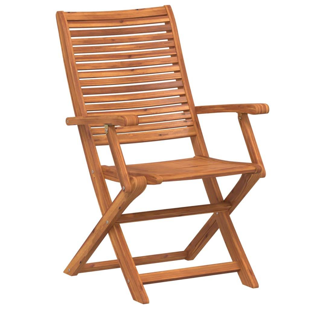 Chaises de jardin pliantes lot de 4 bois d'acacia naturel 57 x 66 x 95 cm - PANGIVO - Image 3