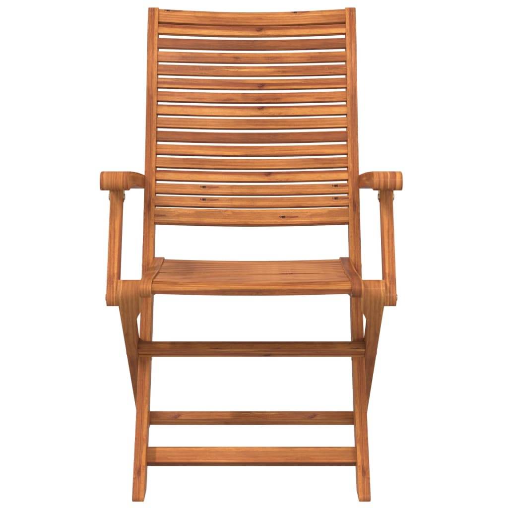 Chaises de jardin pliantes lot de 4 bois d'acacia naturel 57 x 66 x 95 cm - PANGIVO - Image 4