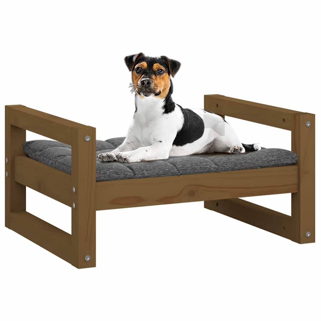 Vidaxl - Lit pour chien Marron miel 55,5x45,5x28 cm Bois de pin solide vidaXL 821470 - Imagen 3