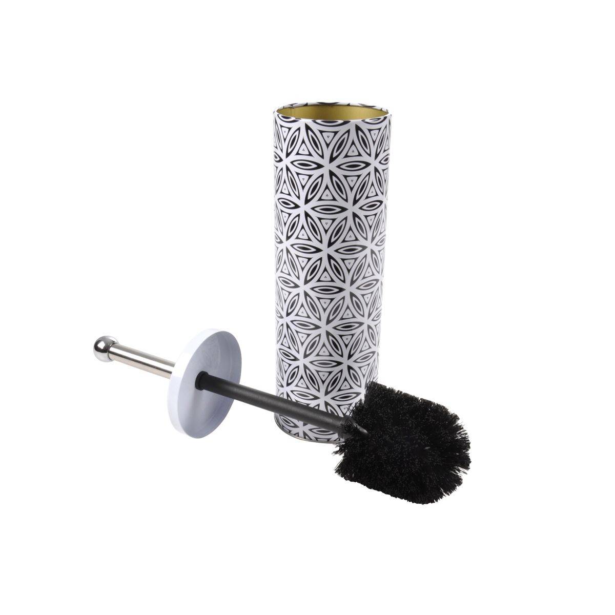 Paris Prix - Brosse WC Imprimée "Graphic Jungle" 37cm Noir - Image 1