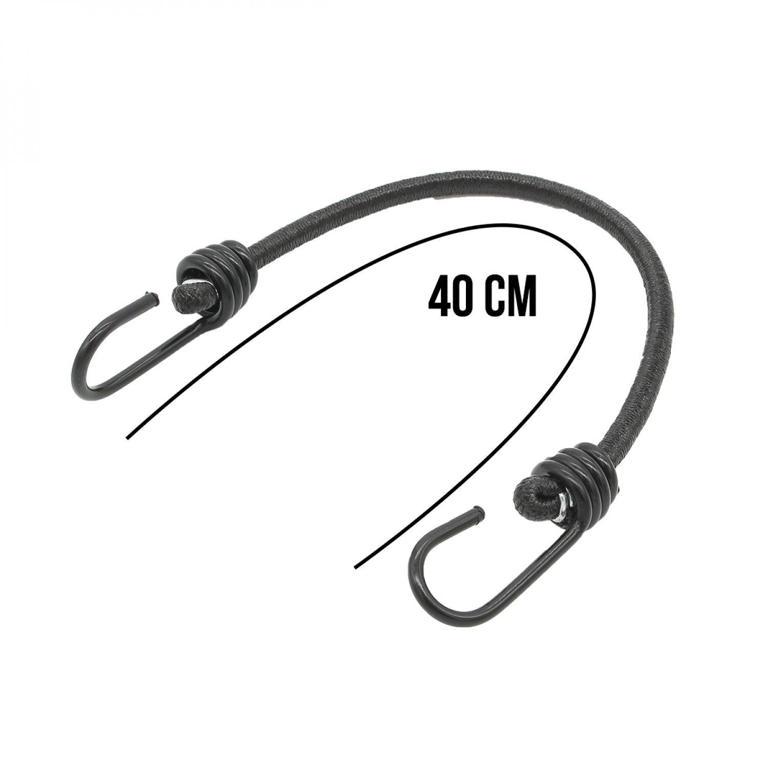 Linxor - Lot de 10 tendeurs sandows élastiques avec 2 crochets - 40 cm - Noir - Linxor - Imagen 2