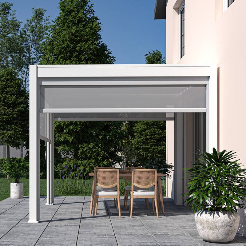 Ombrea - Pergola bioclimatique Ombréa autoportante VS 3x3M Blanc + 1 store - Image 3
