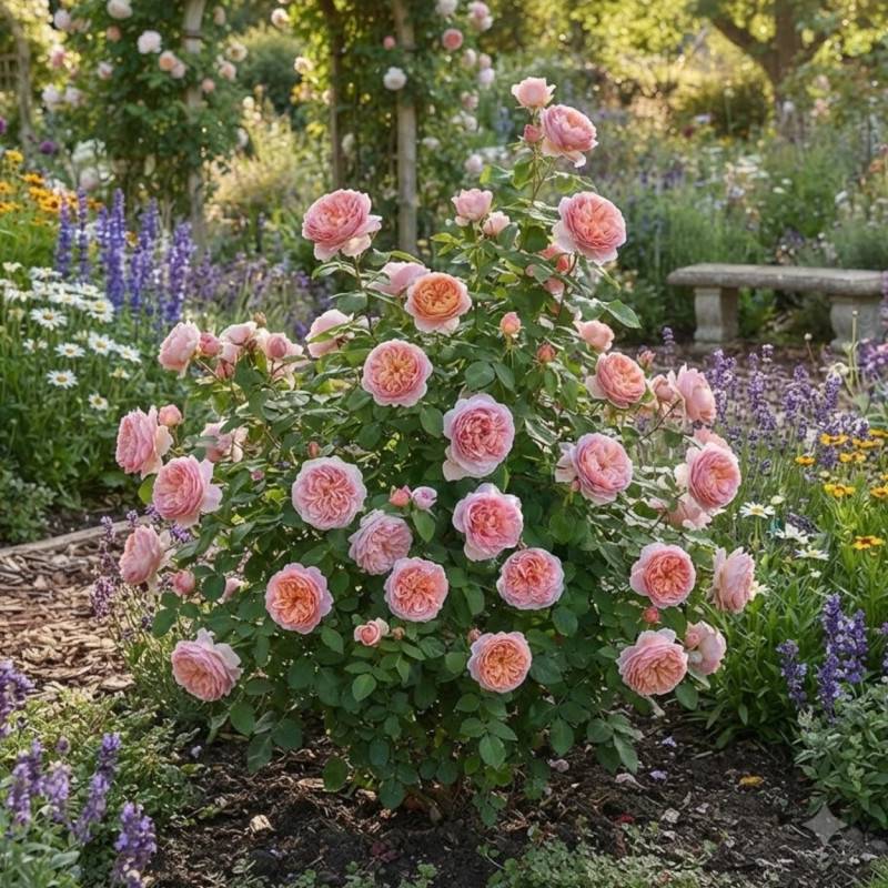 Rosier ancien Dames de Chenonceau® 'Delpabra' à fleurs Rose - feuillage Caduc - Pot de 5L - Touffe-  hauteur à maturité De 1,00 m à 1,50 m - Image 2