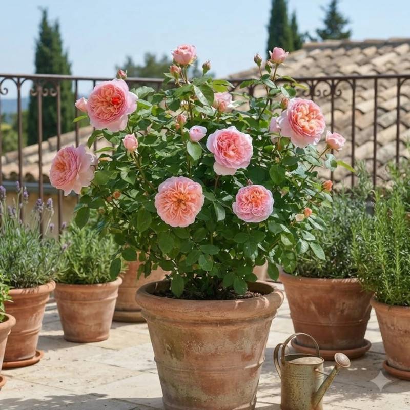 Rosier ancien Dames de Chenonceau® 'Delpabra' à fleurs Rose - feuillage Caduc - Pot de 5L - Touffe-  hauteur à maturité De 1,00 m à 1,50 m - Image 3