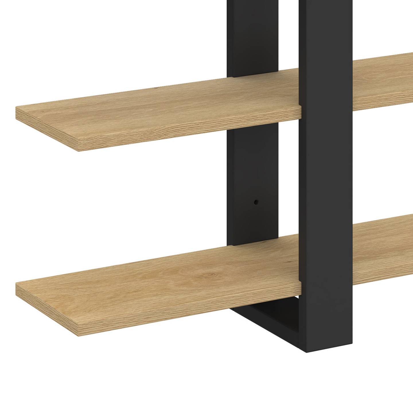 IDMARKET - Etagère murale avec étagères coulissantes ORA 4 niveaux façon hêtre et noir - Image 5
