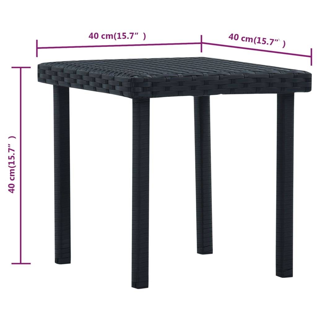 Maison Chic - Table d'extérieur - Table à thé de jardin - Table de jardin Noir 40x40x40 cm Résine tressée - Image 4