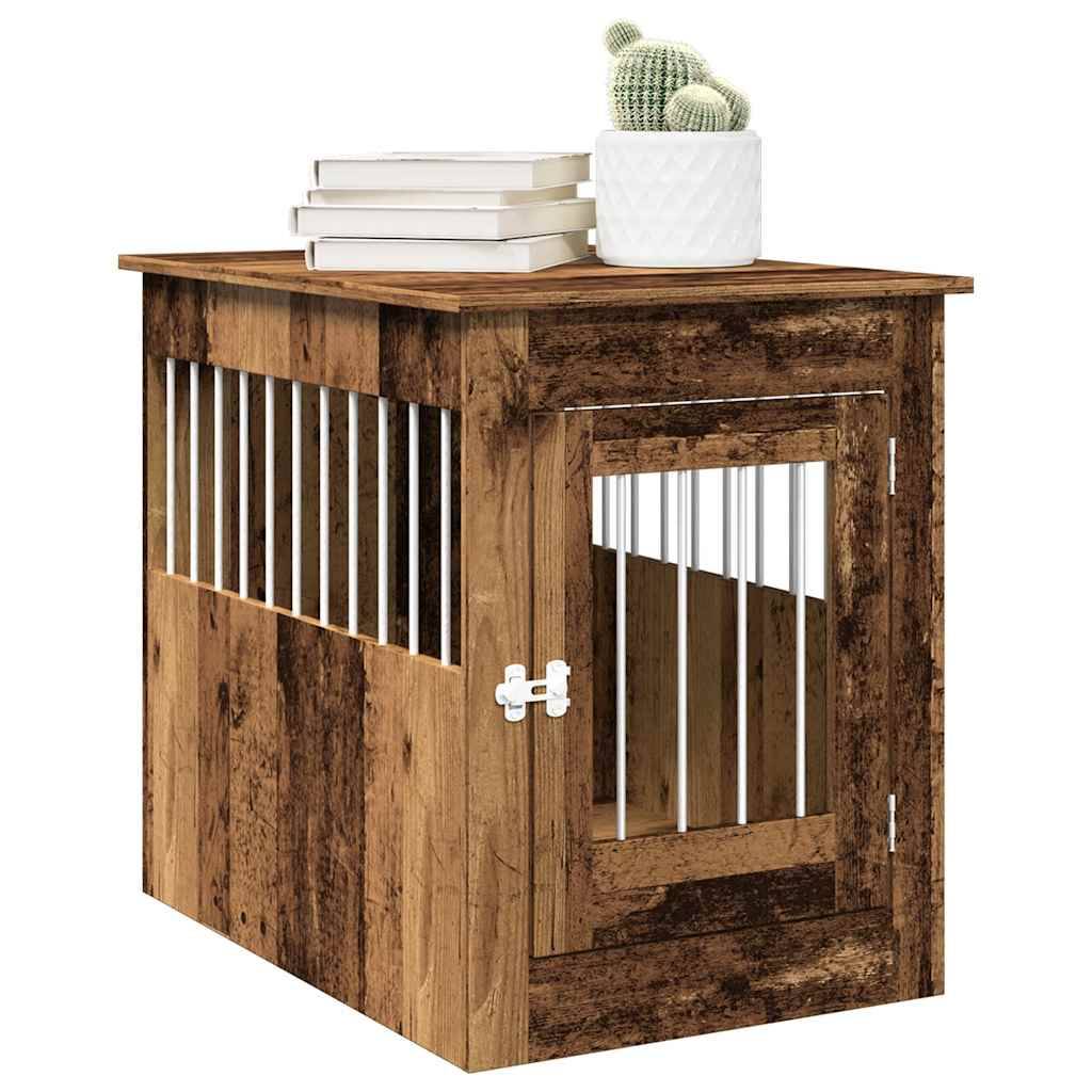Meuble de cage chiens - Cage meuble pour chien vieux bois 55x80x68 cm bois d'ingénierie MP561 - Imagen 2