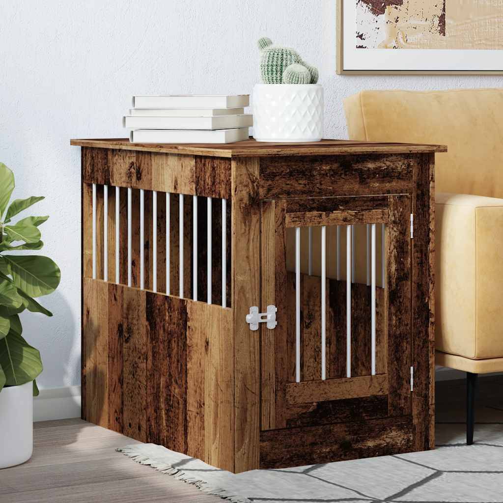 Meuble de cage chiens - Cage meuble pour chien vieux bois 55x80x68 cm bois d'ingénierie MP561 - Imagen 3