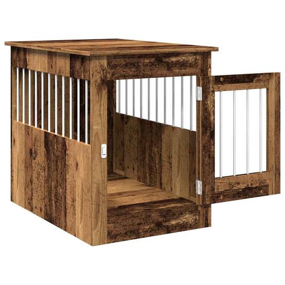 Meuble de cage chiens - Cage meuble pour chien vieux bois 55x80x68 cm bois d'ingénierie MP561 - Imagen 5