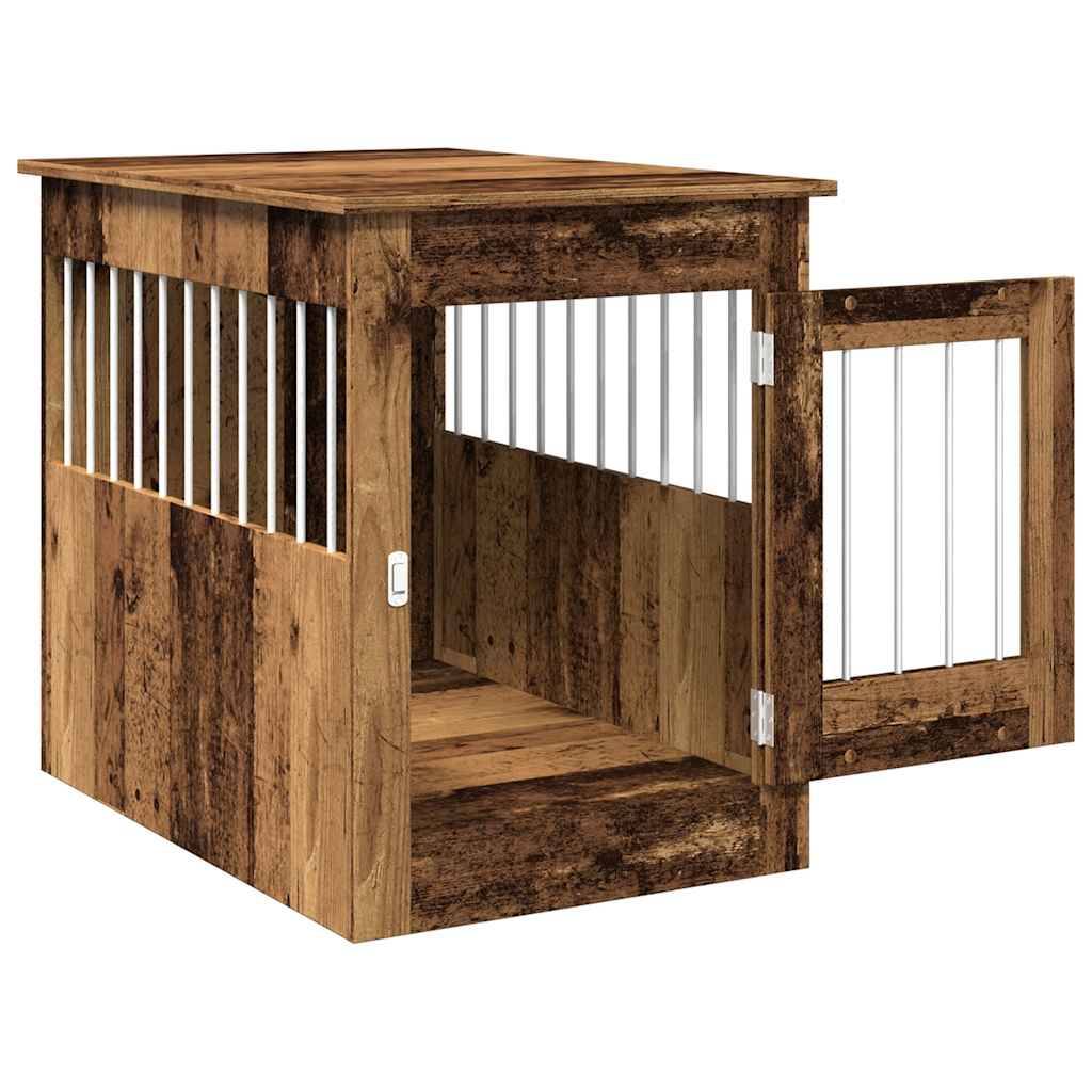 Meuble de cage chiens - Cage meuble pour chien vieux bois 55x80x68 cm bois d'ingénierie MP561 - Imagen 5