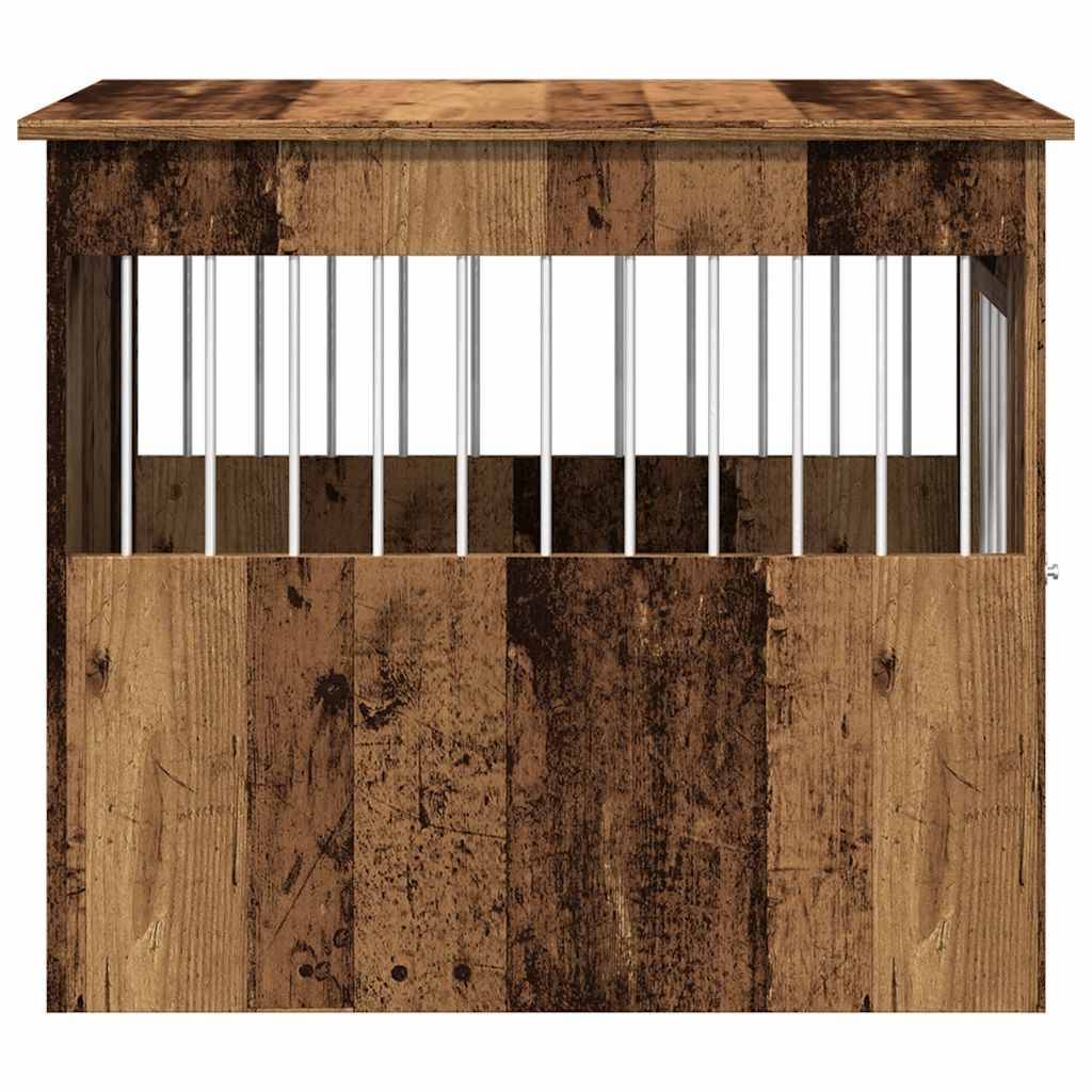 Meuble de cage chiens - Cage meuble pour chien vieux bois 55x80x68 cm bois d'ingénierie MP561 - Imagen 6