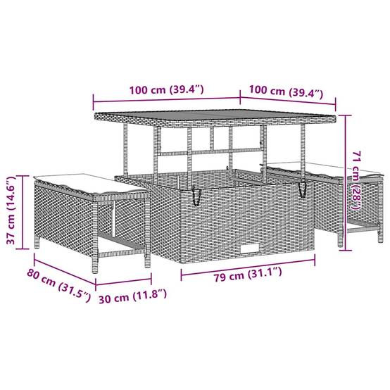 Salon de Jardin Modulable 10 Places avec 2 Longs Poufs, Poly Rotin Tressé Beige – ComfortXL Outdoor Living - Image 5