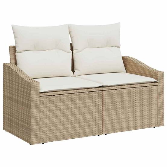 Salon de Jardin Modulable 10 Places avec 2 Longs Poufs, Poly Rotin Tressé Beige – ComfortXL Outdoor Living - Image 6