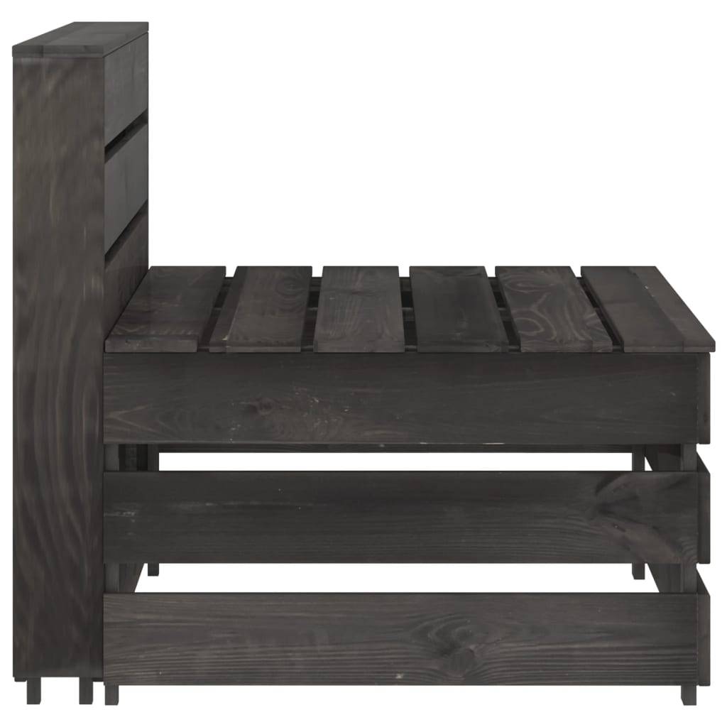 Helloshop26 - Salon de jardin meuble d'extérieur ensemble de mobilier 3 pièces bois de pin imprégné de gris - Imagen 5