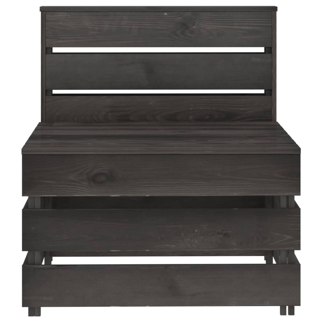 Helloshop26 - Salon de jardin meuble d'extérieur ensemble de mobilier 3 pièces bois de pin imprégné de gris - Imagen 4