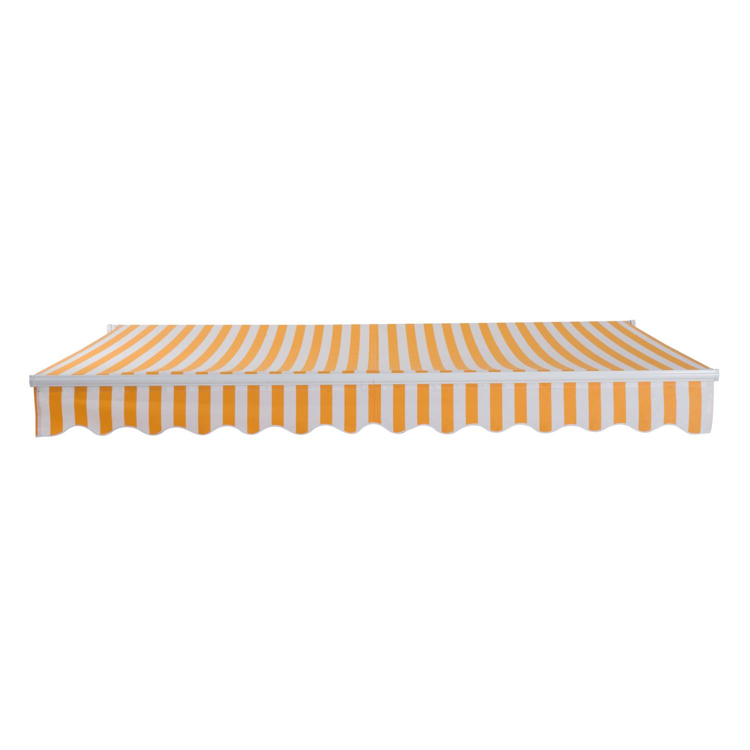 Store mural avec bras articulé et manivelle, structure robuste en aluminium et toile en polyester, 295 x 245 cm, orange - Image 2