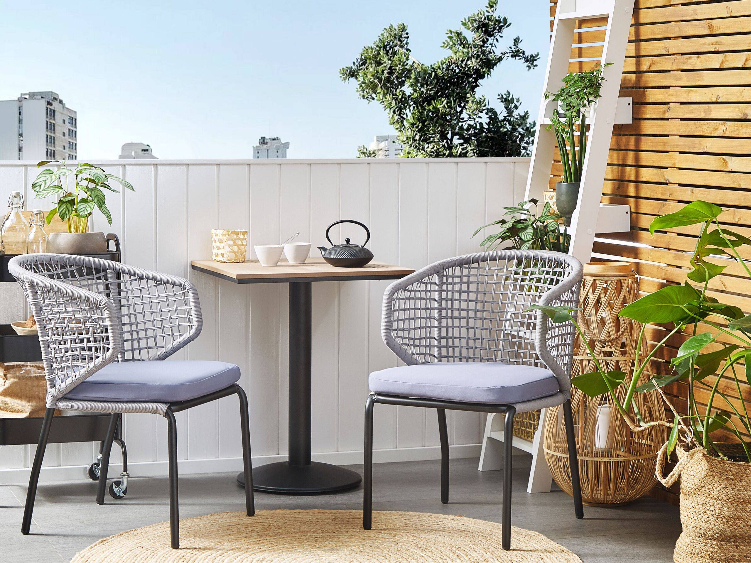 Beliani - Set de bistrot, 2 Personnes Acier Gris PALMI - Beliani - Imagen 1
