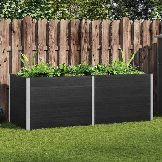 Très haut potager surélevé WPC et acier Gris 250x100x91 cm – ComfortXL Outdoor Living - Image 1