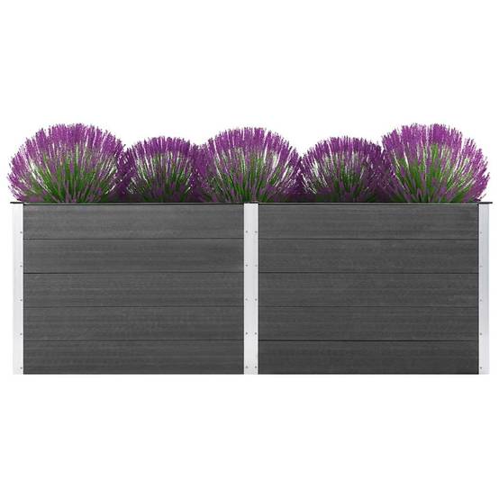 Très haut potager surélevé WPC et acier Gris 250x100x91 cm – ComfortXL Outdoor Living - Image 2