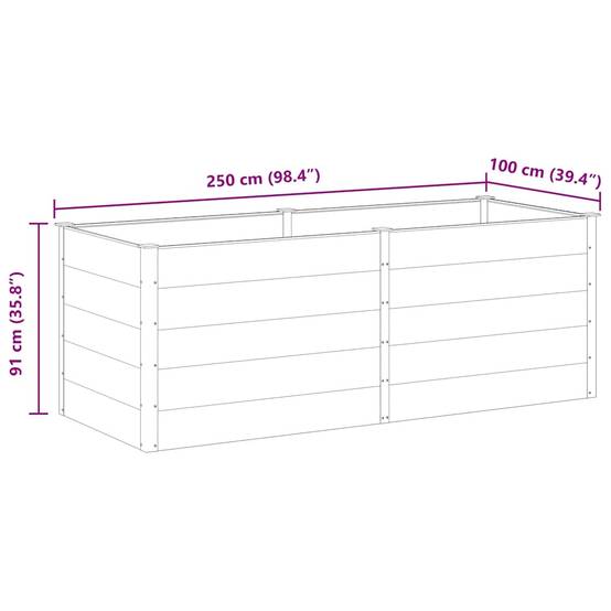 Très haut potager surélevé WPC et acier Gris 250x100x91 cm – ComfortXL Outdoor Living - Image 7