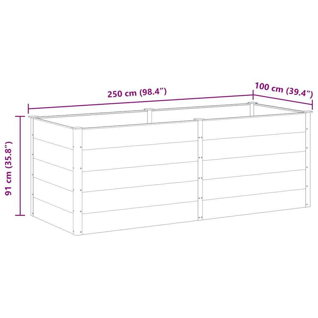 Très haut potager surélevé WPC et acier Gris 250x100x91 cm – ComfortXL Outdoor Living - Image 7