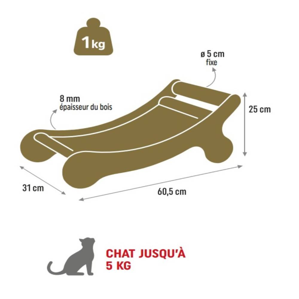 Zolux - Chaise longue Boréal beige pour chat max 5 kg - Image 6