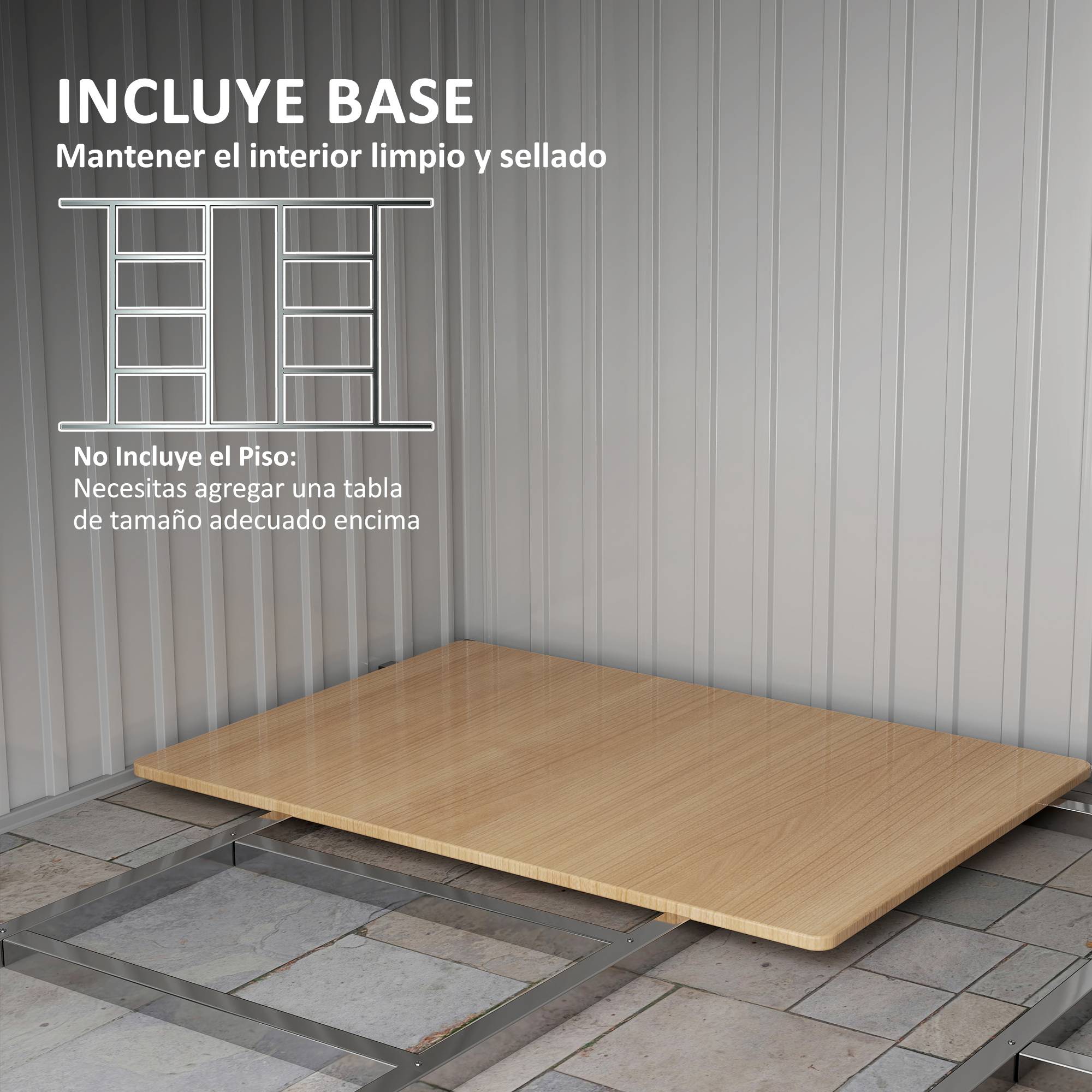 Abri de jardin métallique vert, 258 x 206 x 178 cm, 5,3 m², avec portes coulissantes et ventilation, idéal pour le rangement d'outils. - Image 8