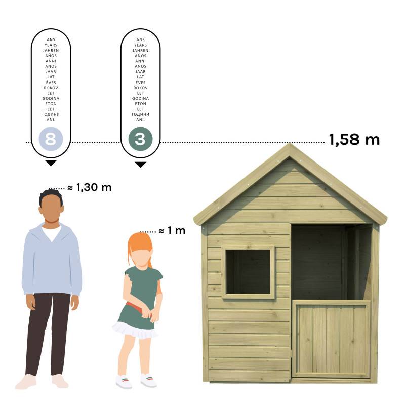 Soulet - Cabane en bois traité avec terrasse et banc HEIDI - Imagen 9