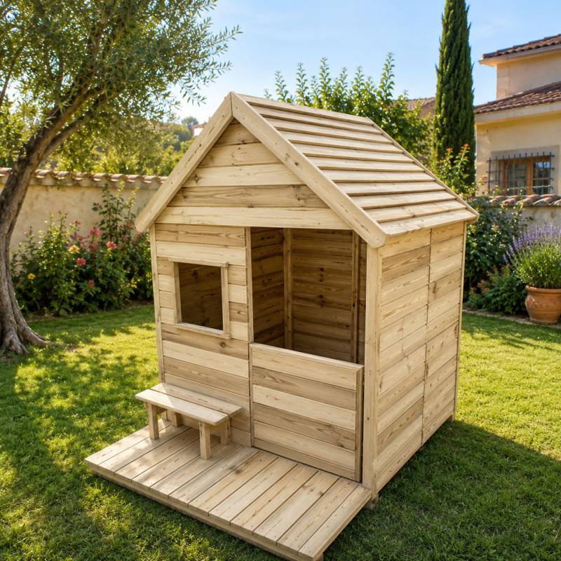 Soulet - Cabane en bois traité avec terrasse et banc HEIDI - Imagen 2