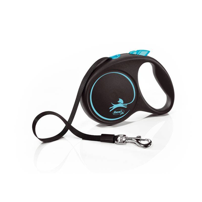 Flexi - Laisse Black Design M Tape 5m black/ blue  FU22T5-251-S-CHBL Flexi - Image 1