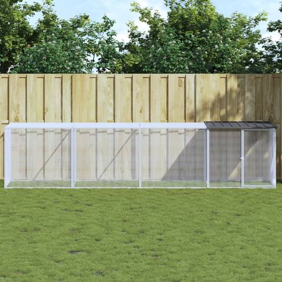 Vidaxl - Poulailler avec toit anthracite 403x98x90 cm acier galvanisé vidaXL 3189040 - Image 1