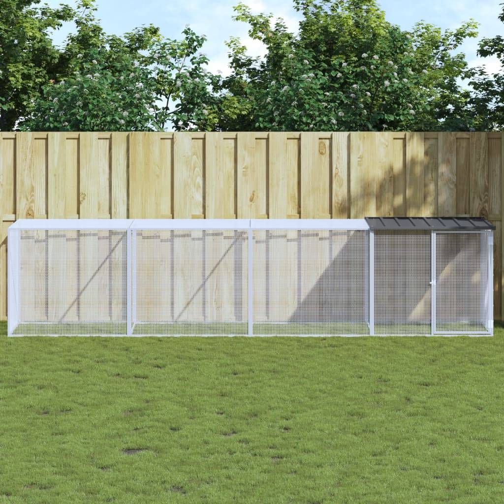 Vidaxl - Poulailler avec toit anthracite 403x98x90 cm acier galvanisé vidaXL 3189040 - Image 1