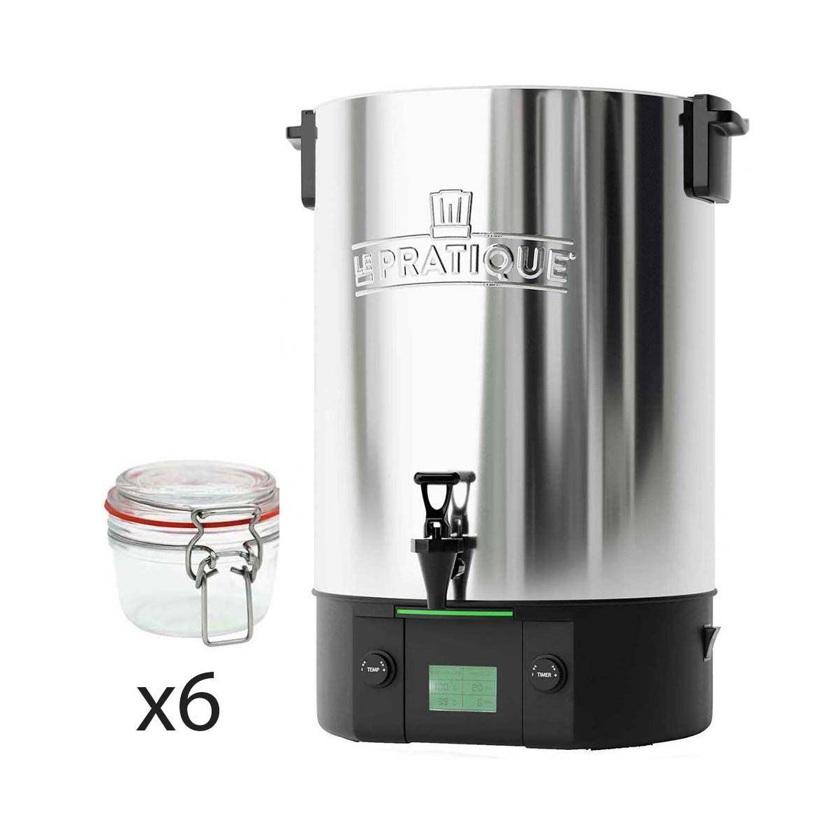LE PRATIQUE - Stérilisateur électronique en inox 14 bocaux 2200 W avec 6 bocaux Stérilisateur + 6 bocaux de 125 ml - Imagen 1