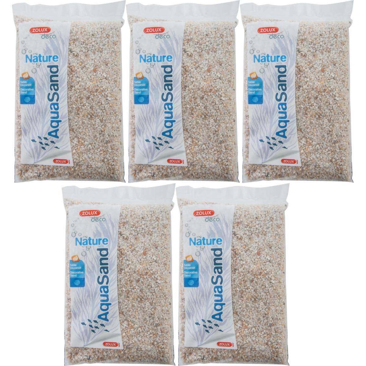 Zolux - Sol décoratif Aquasand naturel quartz blanc 1kg (Lot de 5) - Imagen 1