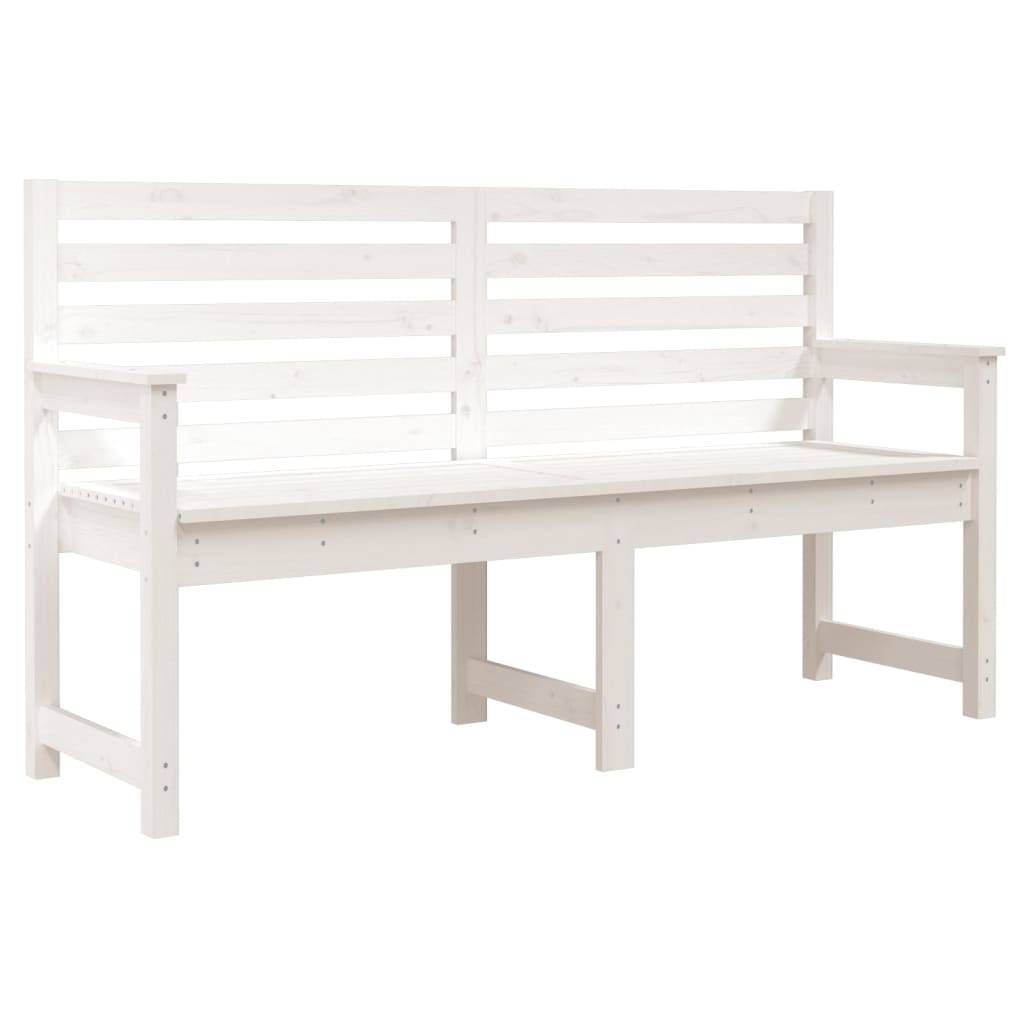 Helloshop26 - Banc de jardin meuble de patio d'extérieur terrasse blanc 159,5 x 48 x 91,5 cm bois massif de pin - Imagen 1