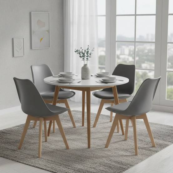 ALTOBUY - Lot de 4 Chaises Scandinaves Grises - MEDALINE - Image 2