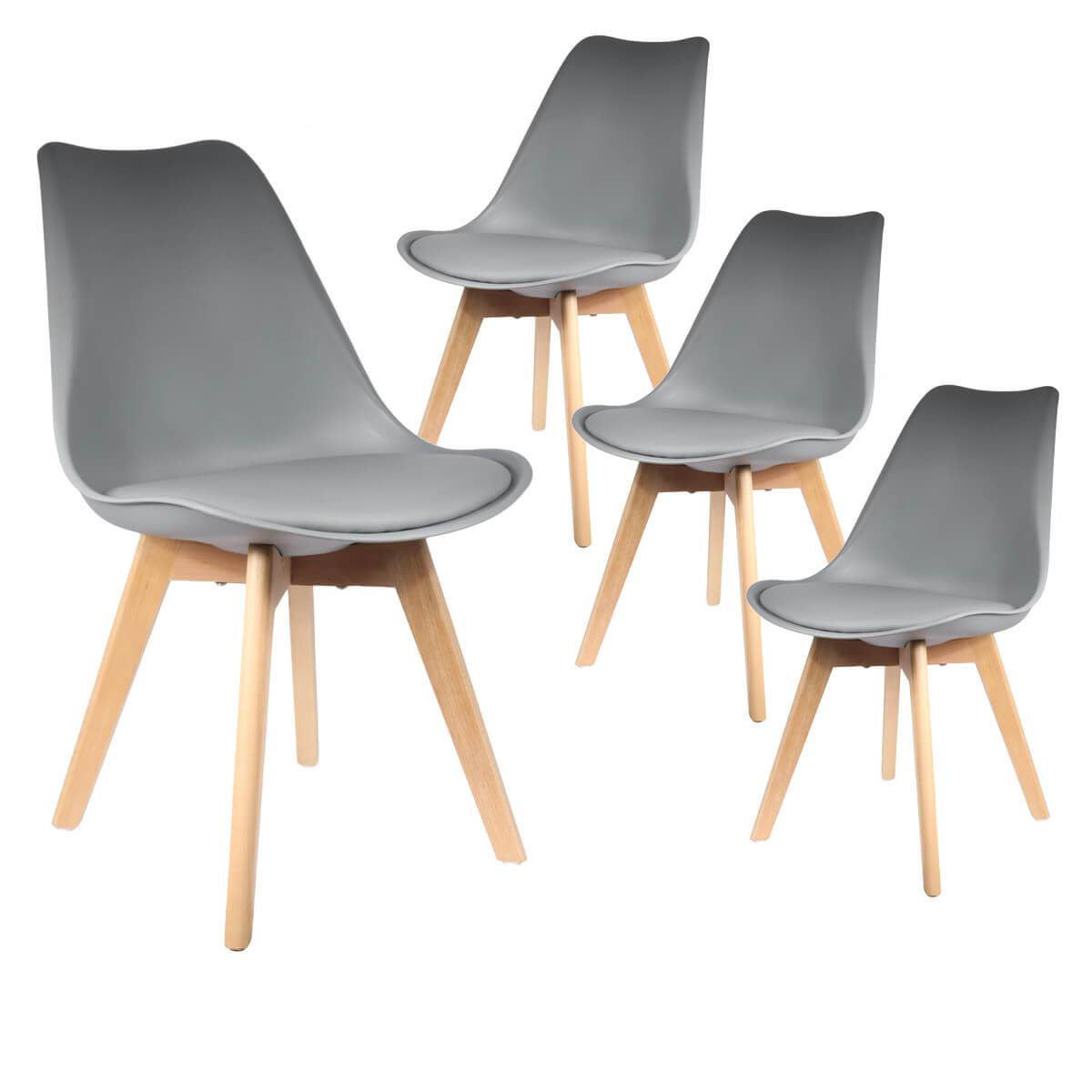 ALTOBUY - Lot de 4 Chaises Scandinaves Grises - MEDALINE - Image 1