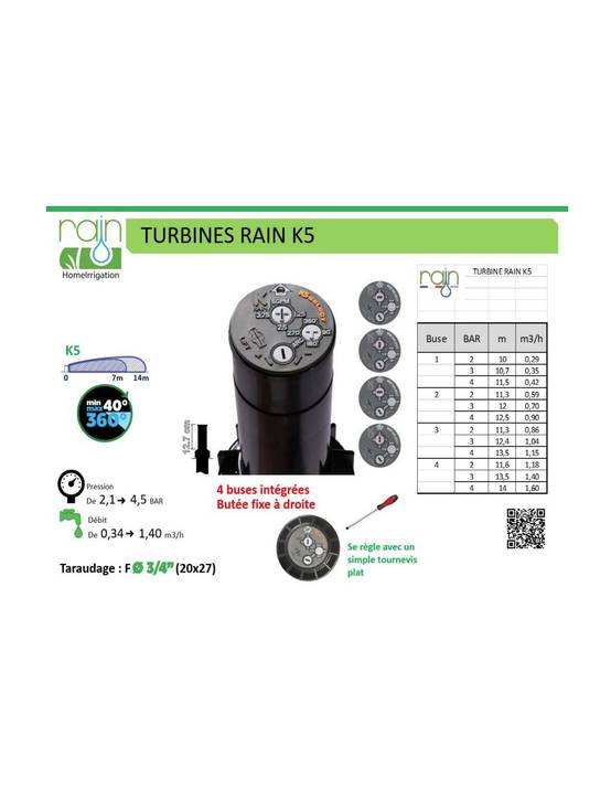 Arroseur Turbine K5 Select Irrigation Précise 10-14m - Rain Irrigation - Image 2