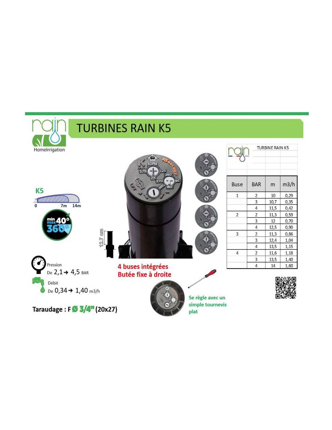 Arroseur Turbine K5 Select Irrigation Précise 10-14m - Rain Irrigation - Image 2